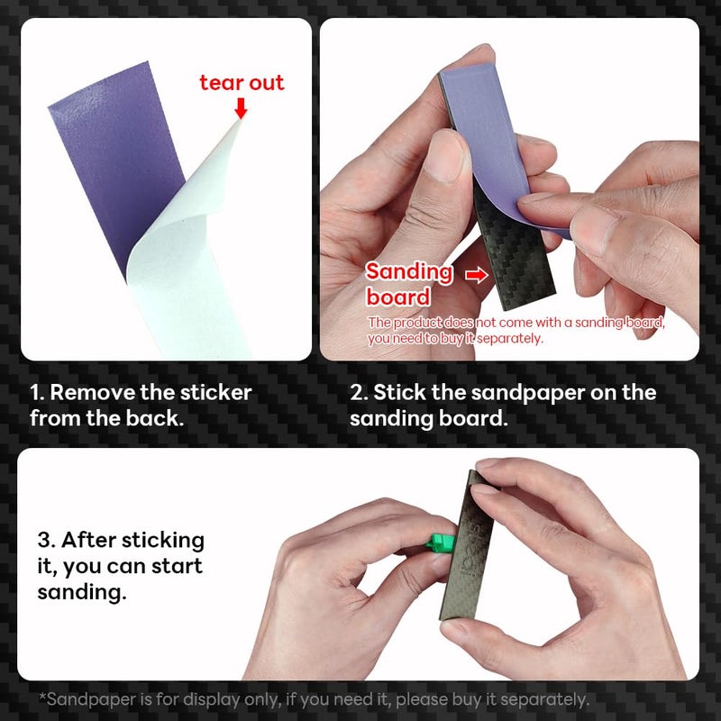 Stedi Carbon Fiber Sanding Sticks, Hobby Model Tools, 7-Piece Set (3"×0.6",3"×0.4",3"×0.2" and 4 Detail Sanding Boards) Professional Sanding Sticks for Sticky Sandpaper - Image 3